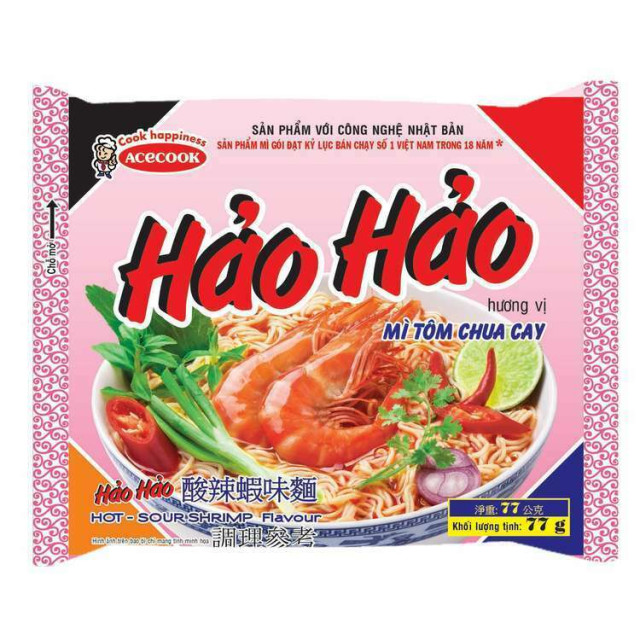 ACECOOK HAOHAO酸辣蝦麵-紫色(77g*30 pack)