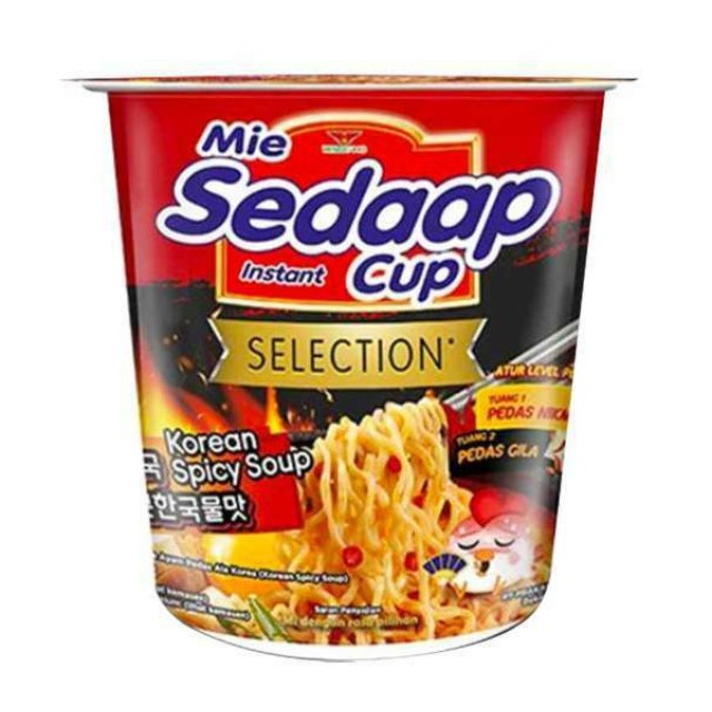 Mie Sedaap 韓式辣味湯杯麵（75 公克／杯，12 杯／箱）