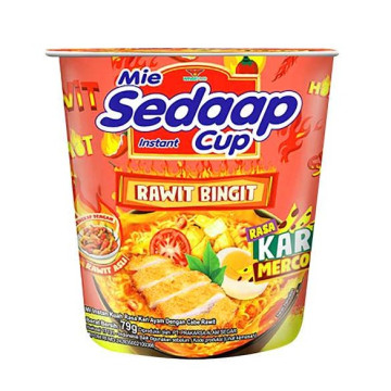 Mie Sedaap 辣味咖哩湯杯麵（79 公克／杯，12 杯／箱）